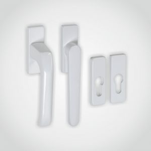 Handle with cylinder for balcony doors with shutters (flat)